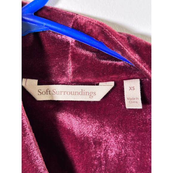 Soft Surroundings Women's Red Aria Velvet Long Sleeves Jacket Size XS - Picture 9 of 11